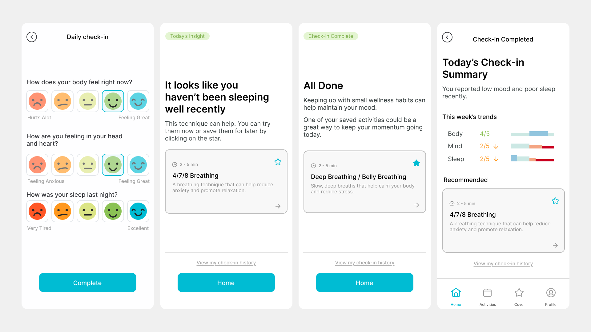 check-in ui